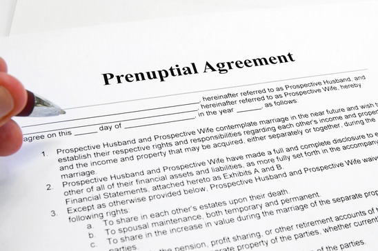 signing a prenuptial marriage contract